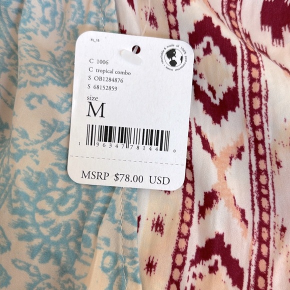 NEW FREE PEOPLE - Tied To You Tank with Floral Pattern in Medium - Picture 7 of 8